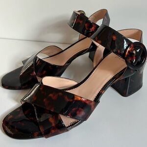 J Crew Chunky tortoise block heel sandals